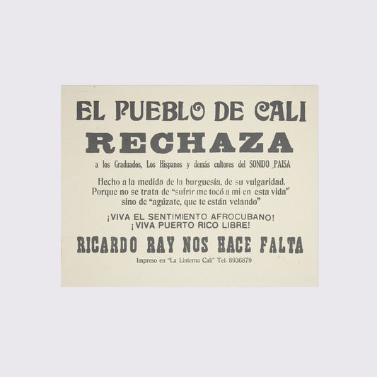POSTER / EL PUEBLO DE CALI RECHAZA