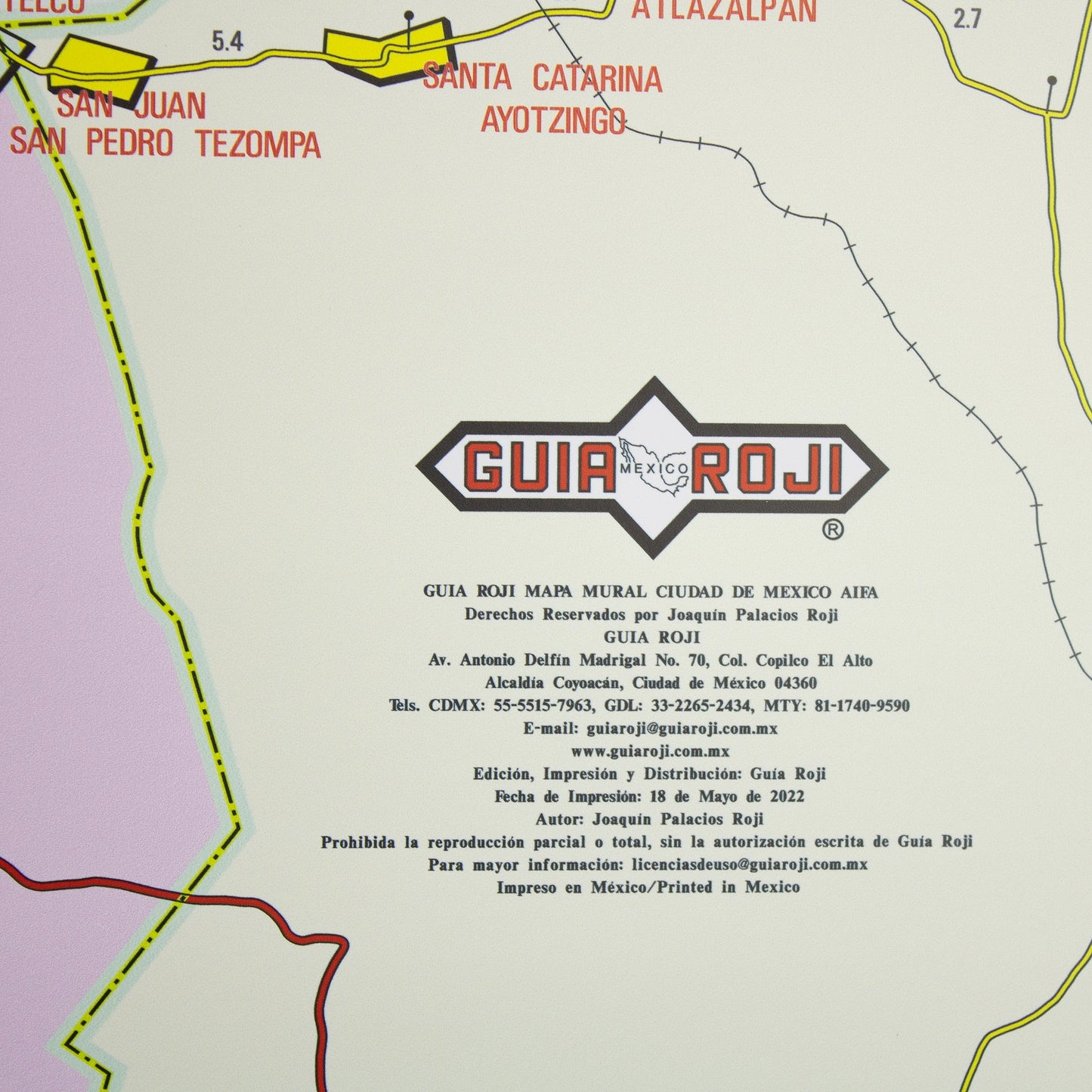 MEXICO CITY WALL MAP