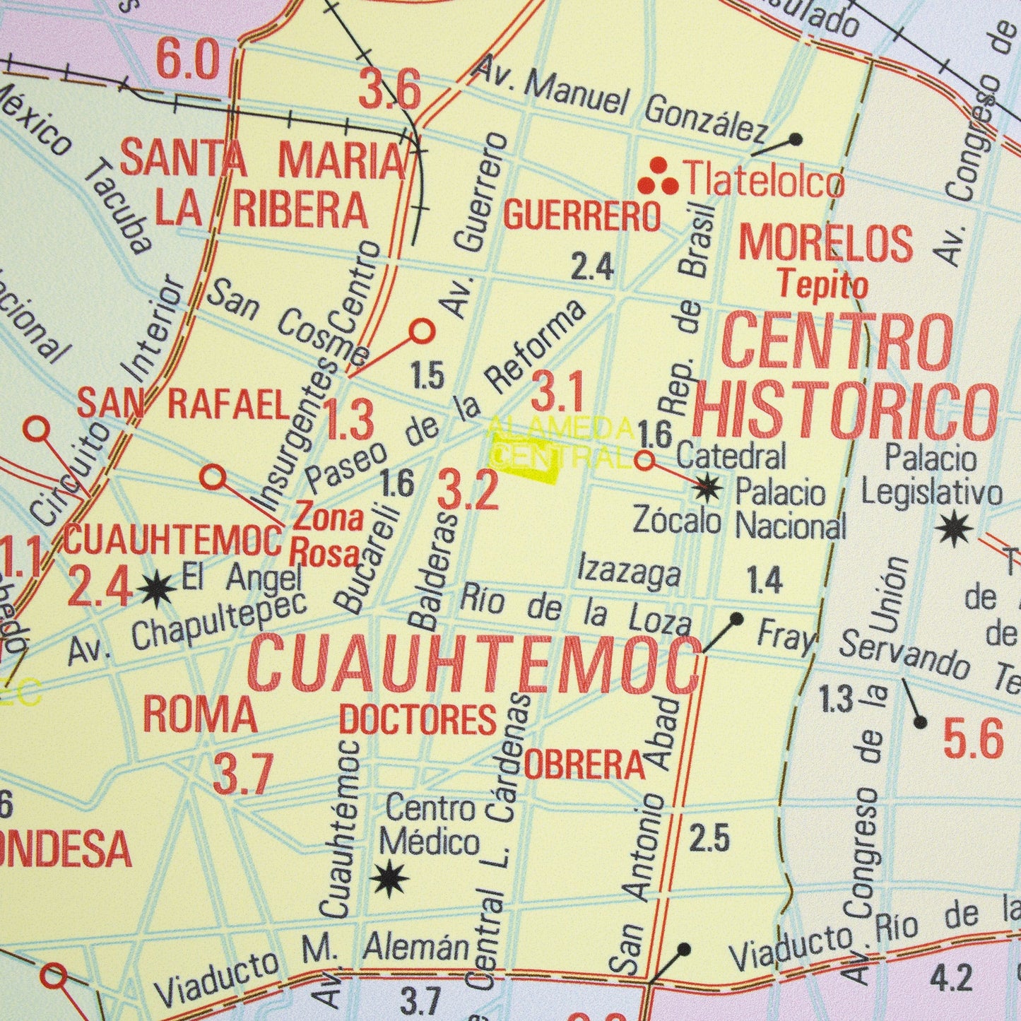 MEXICO CITY WALL MAP