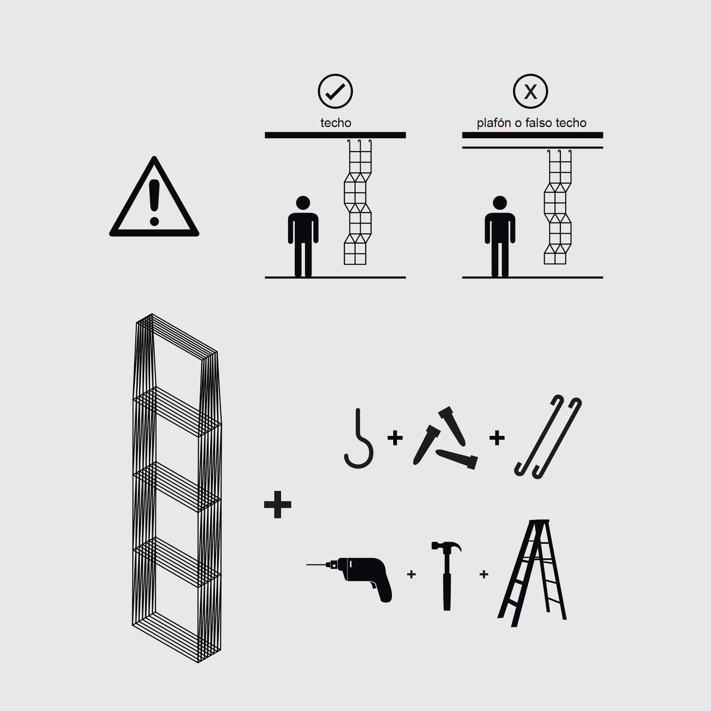 SUSPENDED WIREFRAME SHELVING