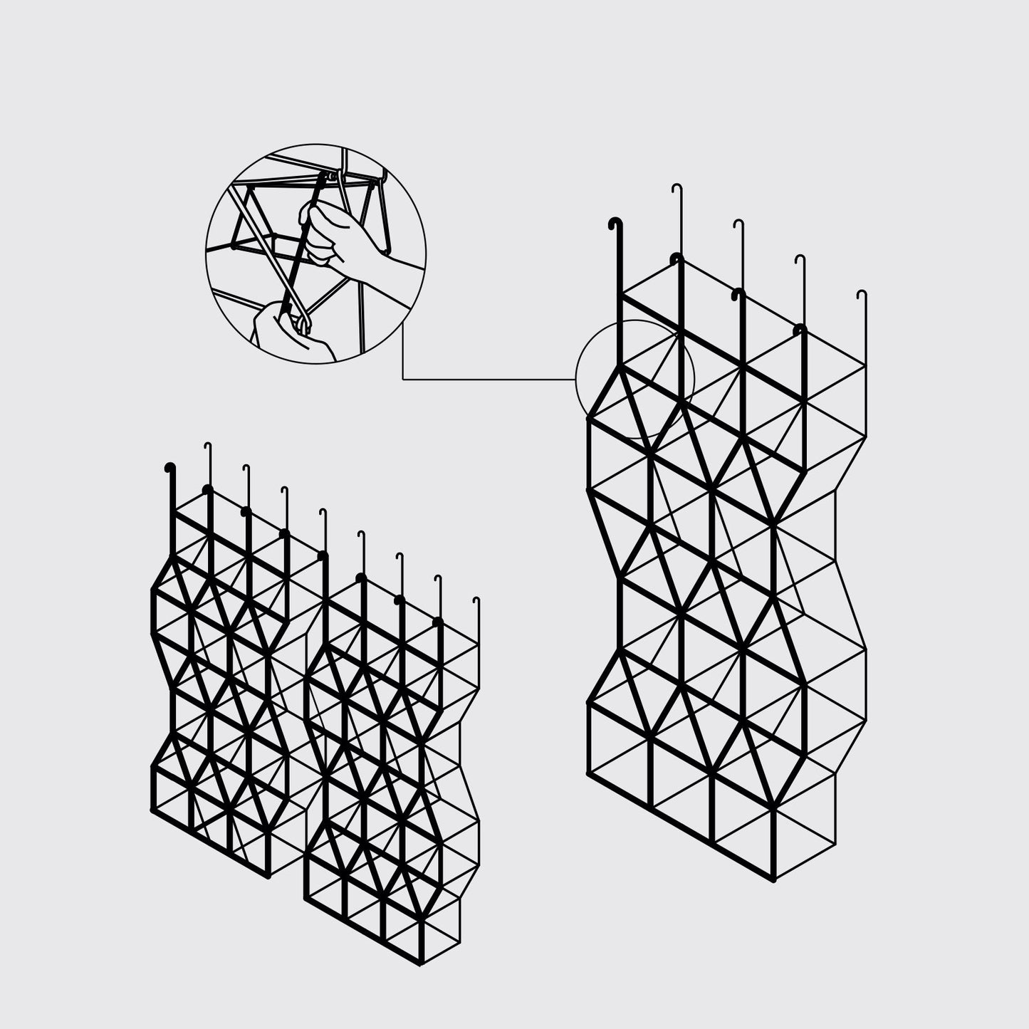 SUSPENDED WIREFRAME SHELVING