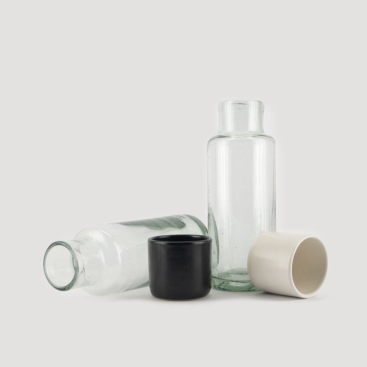 GLASS PITCHER AND CUP