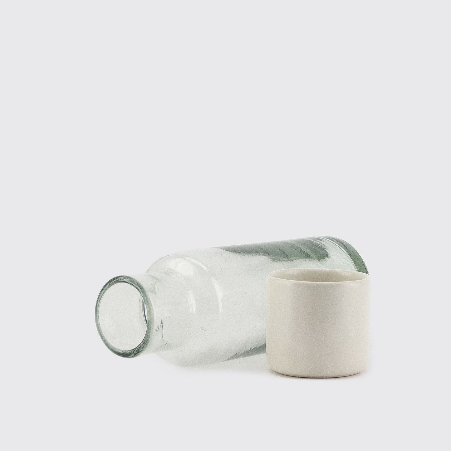 GLASS PITCHER AND CUP