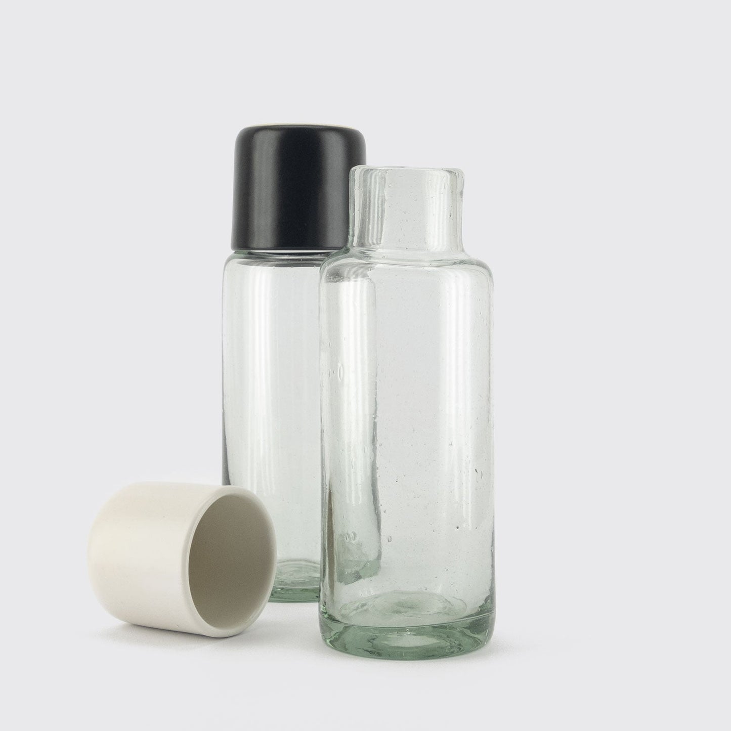 GLASS PITCHER AND CUP