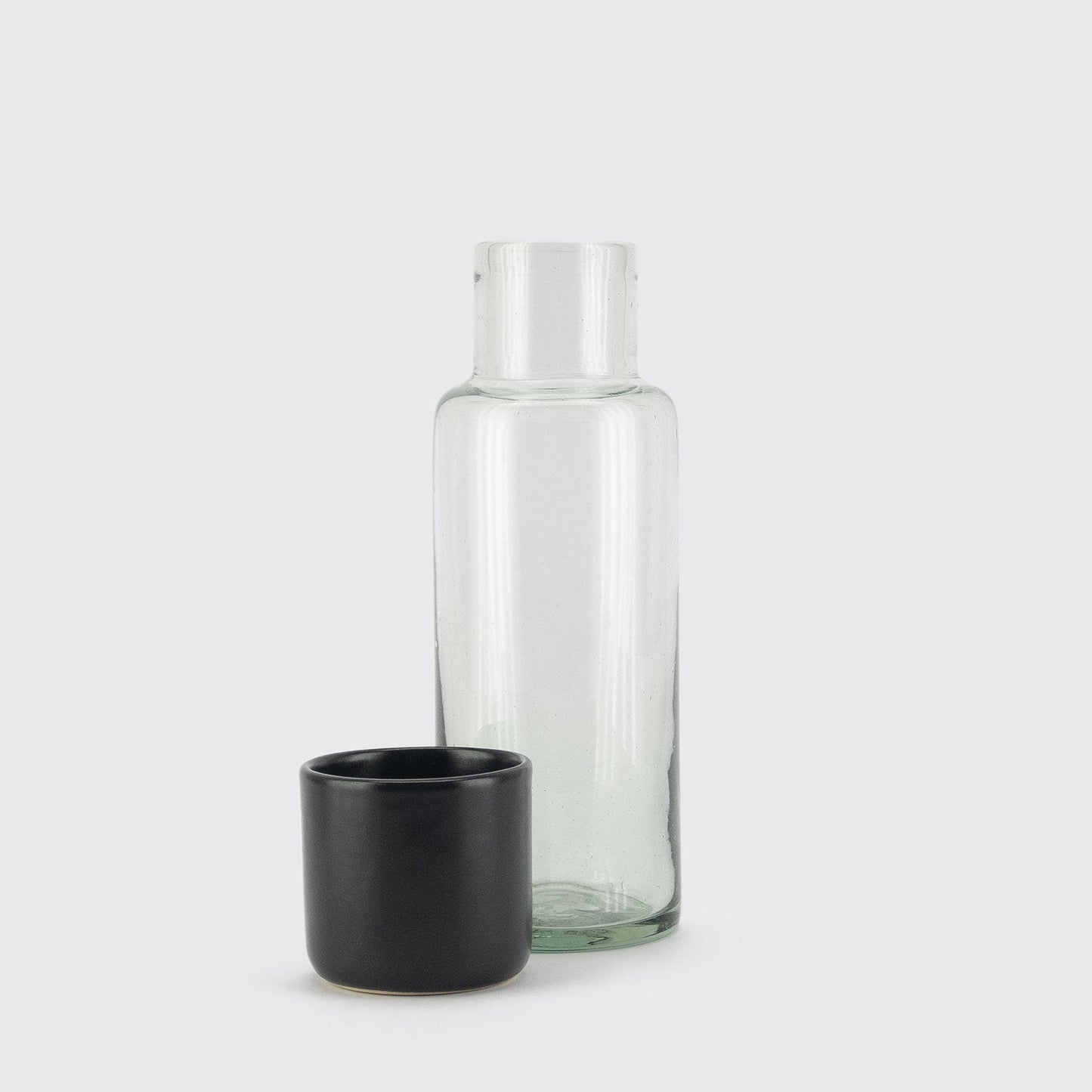 GLASS PITCHER AND CUP