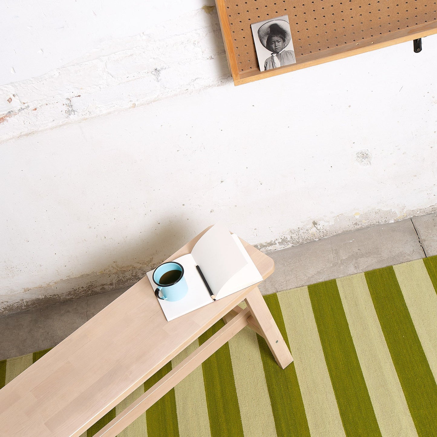 GREEN STRIPED RUG