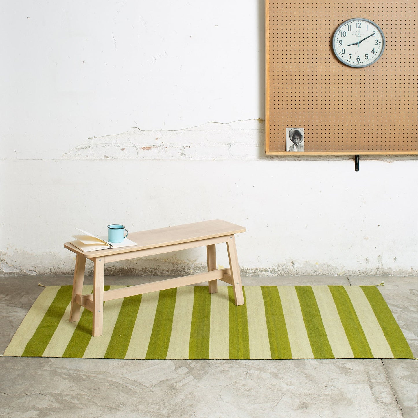 GREEN STRIPED RUG