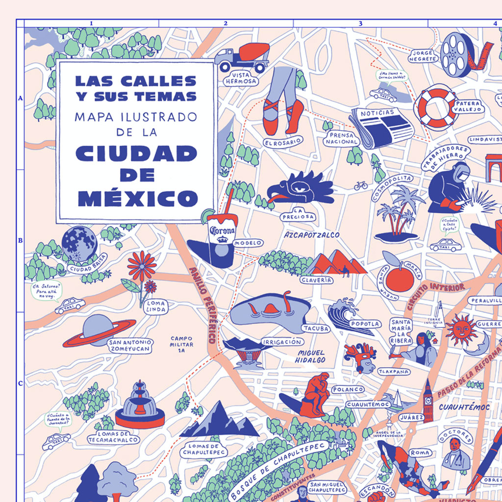 MEXICO CITY ILLUSTRATED MAP