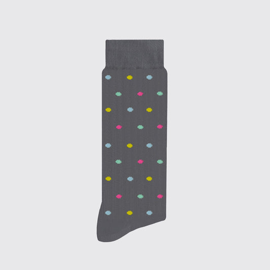 SOCKS / GRAY POLKA