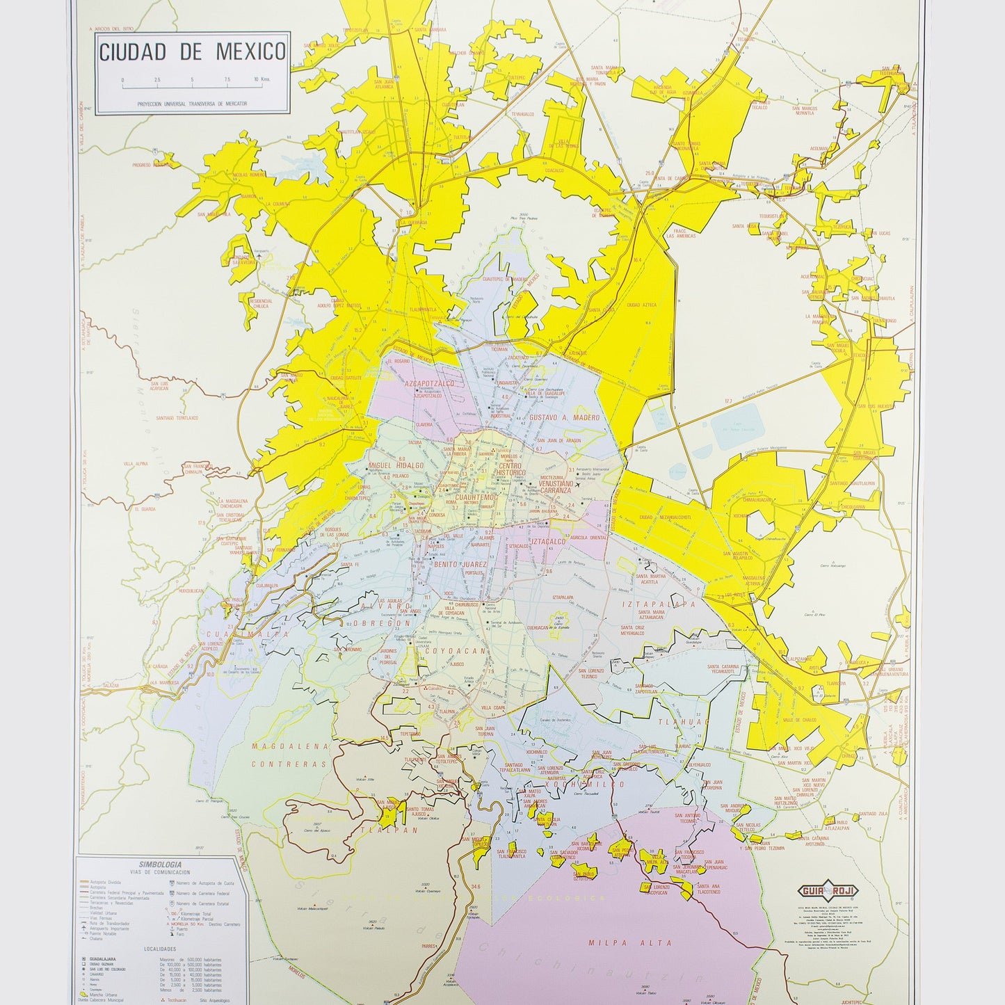 MEXICO CITY WALL MAP