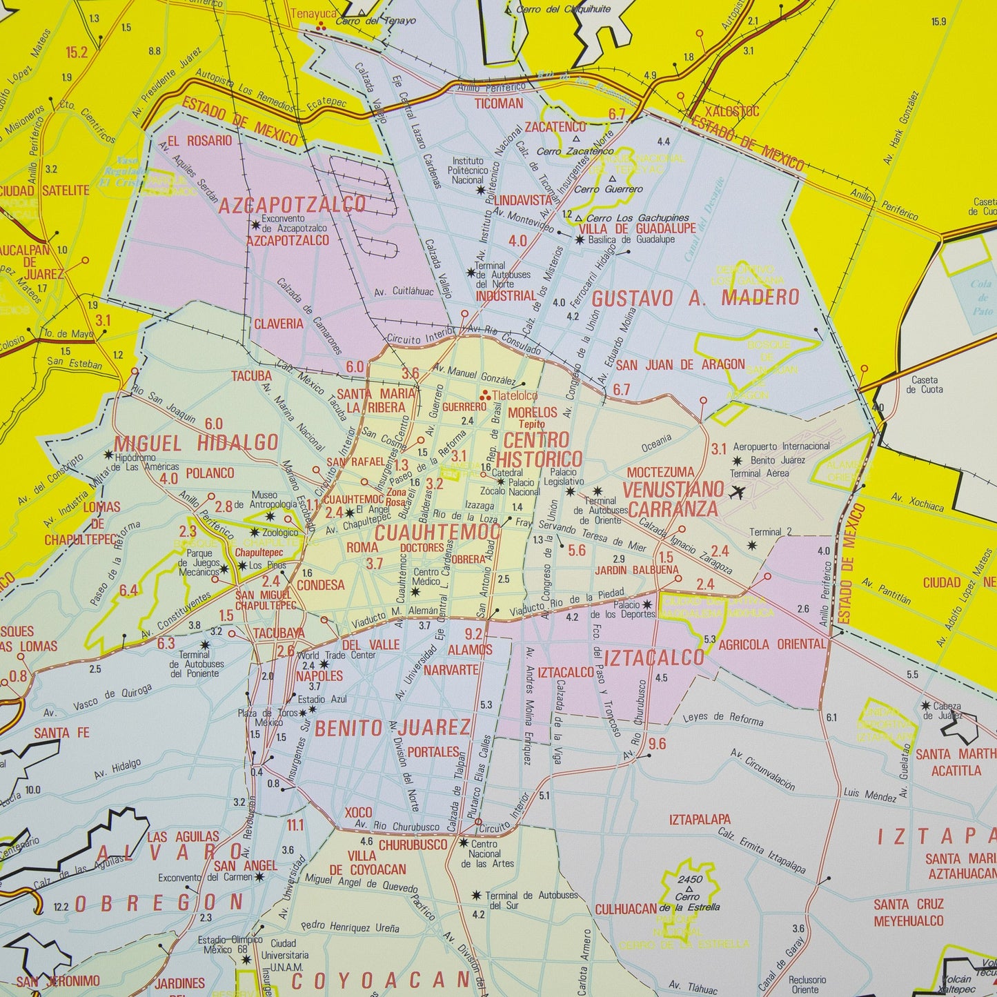 MEXICO CITY WALL MAP
