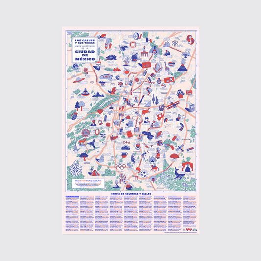 MEXICO CITY ILLUSTRATED MAP