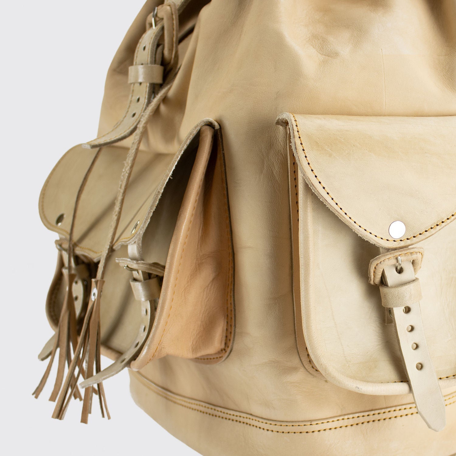 Camel best sale leather backpack